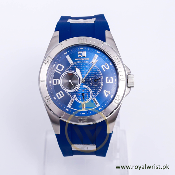 Hugo Boss Men’s Quartz Blue Silicone Strap Blue Dial 46mm Watch 1512814