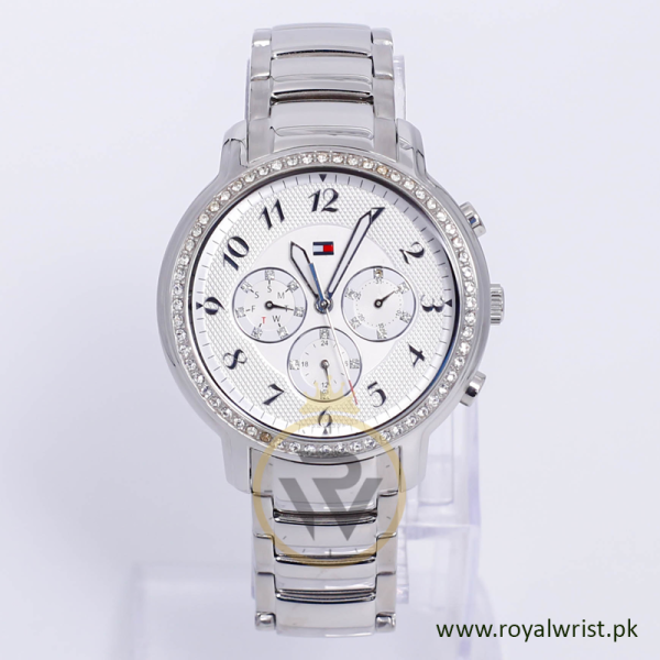 Tommy Hilfiger Women’s Quartz Silver Stainless Steel White Dial 40mm Watch 1781008