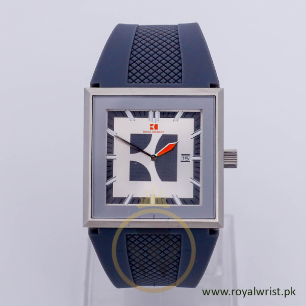 Hugo Boss Men’s Quartz Grey Silicone Strap Silver Dial 40mm Watch HB1512703