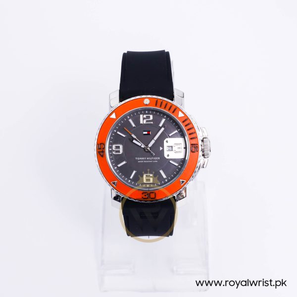 Tommy Hilfiger Men’s Quartz Black Silicone Strap Grey Dial 43mm Watch TH701140771