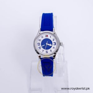 Tommy Hilfiger Women’s Quartz Blue Silicone Strap White Blue Dial 30mm Watch 1781117