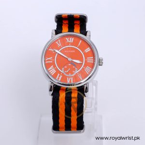 Tommy Hilfiger Men’s Quartz Orange & Black Nylone Strap Orange Dial 39mm Watch 1790431