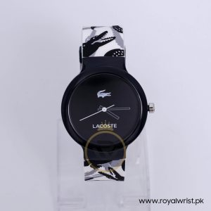 Lacoste Kids Quartz Black White Silicone Strap Black Dial 40mm Watch 2020059