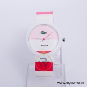 Lacoste Kids Quartz Pink White Silicone Strap Pink White Dial 40mm Watch 2010533