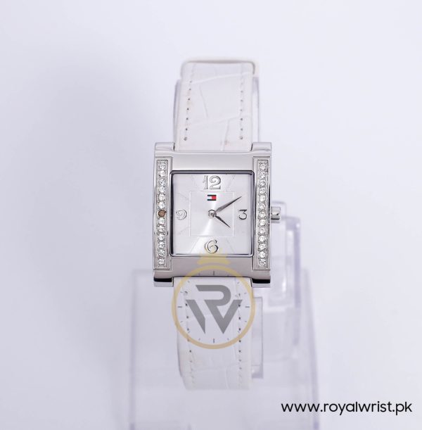 Tommy Hilfiger Women’s Quartz White Leather Strap Silver Dial 27mm Watch F80261