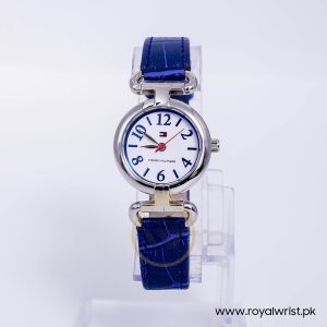Tommy Hilfiger Women’s Quartz Blue Leather Strap White Dial 28mm Watch 1780892