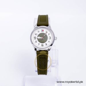 Tommy Hilfiger Women’s Quartz Green Silicone Strap Green White Dial 30mm Watch 1781115