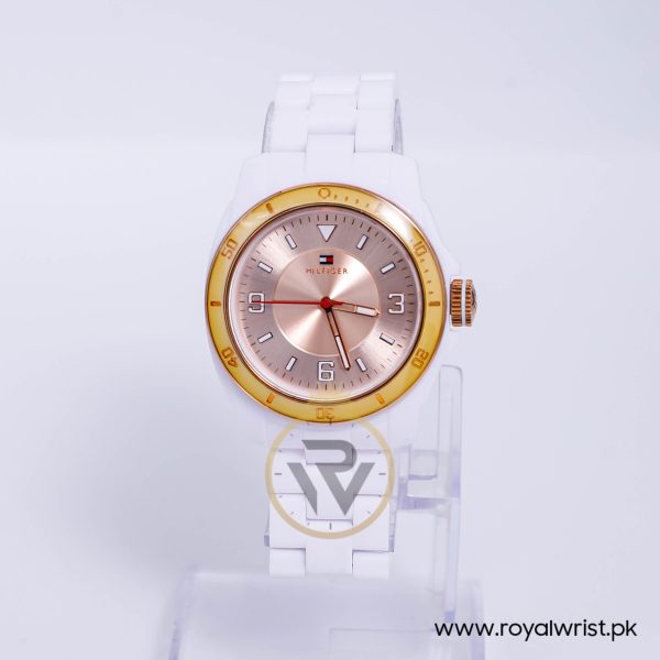 Tommy Hilfiger Women’s Quartz White Plastic Chain Light Pink Dial 36mm Watch 1781200