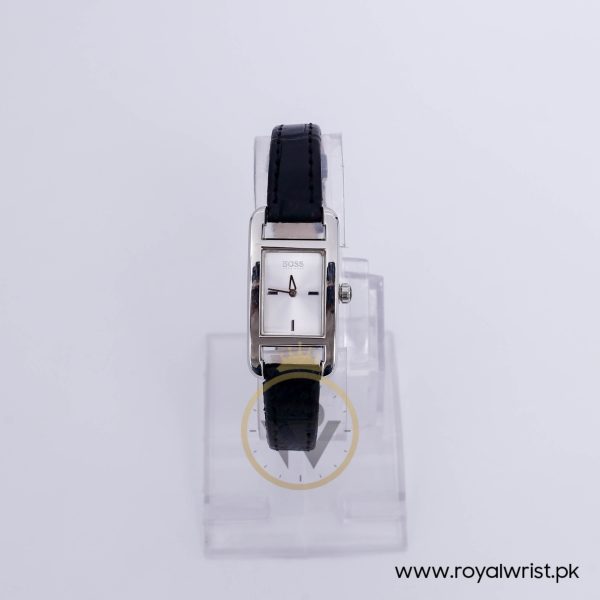 Hugo Boss Women’s Quartz Black Leather Strap Silver Dial 20mm Watch 1502192
