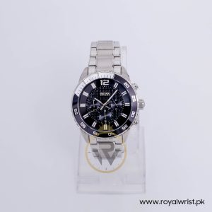 Hugo Boss Men’s Quartz Silver Stainless Steel Black Dial 44mm Watch 1512806