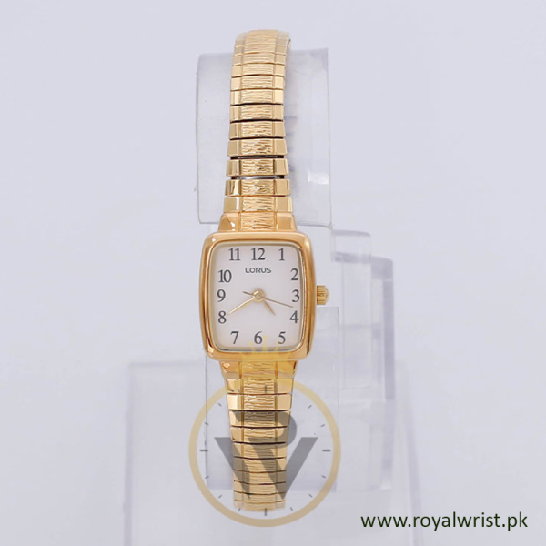 Lorus Women’s Quartz Gold Stainless Steel White Dial 18mm Watch RPN56AX5