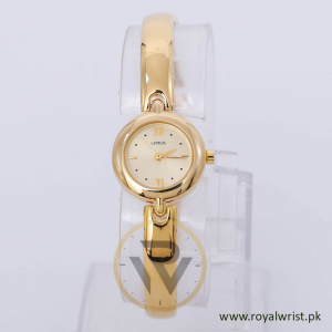 Lorus Women’s Quartz Gold Stainless Steel Gold Dial 22mm Watch RRS60CX