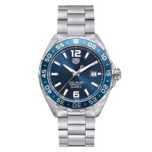 Tag Heuer Men’s Automatic Swiss Made Silver Stainless Steel Blue Dial 43mm Watch WAZ2015.BA0842