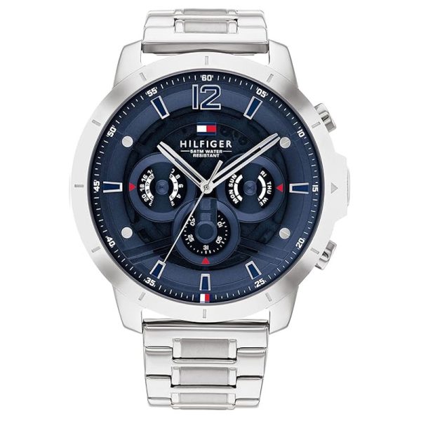 Tommy Hilfiger Men’s Quartz Silver Stainless Steel Blue Dial 50mm Watch 1710492