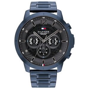 Tommy Hilfiger Men’s Quartz Blue Stainless Steel Grey Dial 50mm Watch 1710493