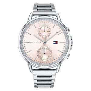 Tommy Hilfiger Women’s Quartz Silver Stainless Steel Light Pink Dial 40mm Watch 1781917
