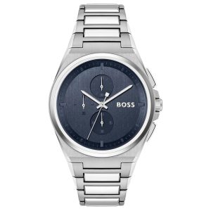Hugo Boss Men’s Quartz Silver Stainless Steel Blue Dial 46mm Watch 1514048