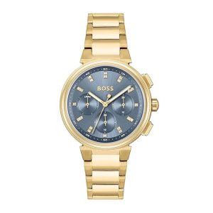 Hugo Boss Women’s Quartz Gold Stainless Steel Blue Dial 38mm Watch 1502677