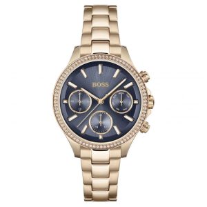 Hugo Boss Women’s Quartz Gold Stainless Steel Blue Dial 38mm Watch 1502566