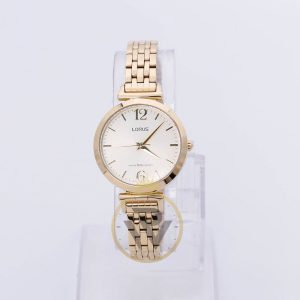 Lorus Women’s Quartz Gold Stainless Steel Champagne Dial 30mm Watch RG222NX9