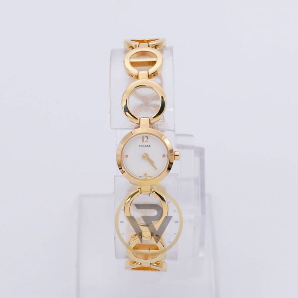 Lorus Women’s Quartz Gold Stainless Steel White Dial 18mm Watch PEG780X1