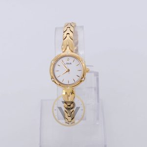 Lorus Women’s Quartz Gold Stainless Steel White Dial 25mm Watch RRS55UX9