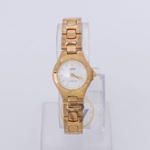 Lorus Women’s Quartz Gold Stainless Steel White Dial 25mm Watch RRS48X9