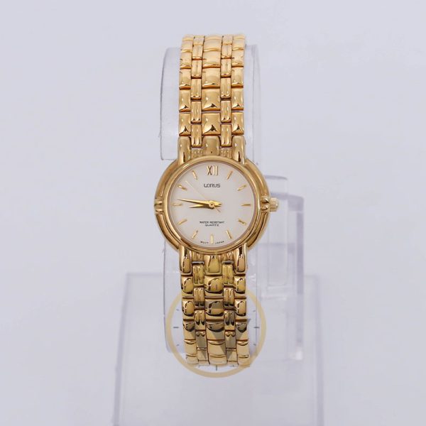 Lorus Women’s Quartz Gold Stainless Steel Off-White Dial 25mm Watch RRS26AX