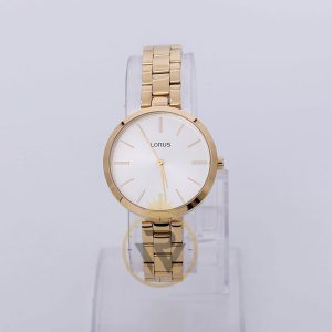 Lorus Women’s Quartz Gold Stainless Steel White Dial 34mm Watch REG204PX9