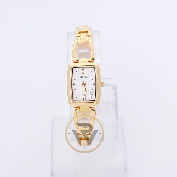 Lorus Women’s Quartz Gold Stainless Steel White Dial 20mm Watch RR60X