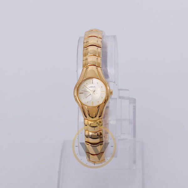 Lorus Women’s Quartz Gold Stainless Steel Champagne Dial 20mm Watch RC328AX9