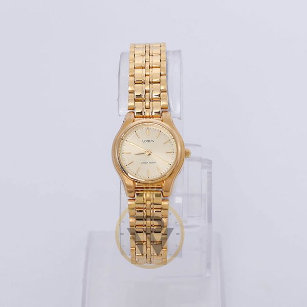 Lorus Women’s Quartz Gold Stainless Steel Gold Dial 23mm Watch RRS78KX9