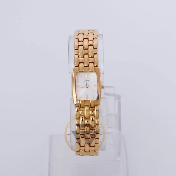 Lorus Women’s Quartz Gold Stainless Steel White Dial 17mm Watch REG86BX9