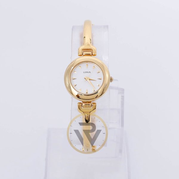 Lorus Women’s Quartz Gold Stainless Steel White Dial 24mm Watch RRS56CX