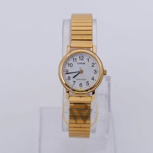 Lorus Women’s Quartz Gold Stainless Steel White Dial 26mm Watch RRS78VX9