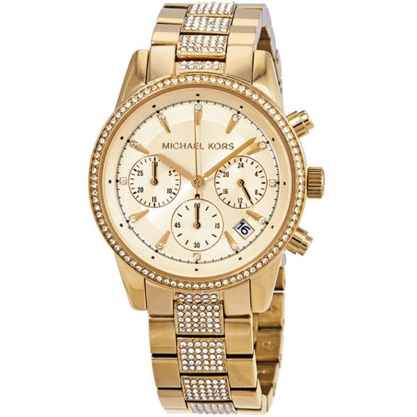 Michael Kors Women’s Quartz Gold Stainless Steel Gold Dial 37mm Watch MK6484