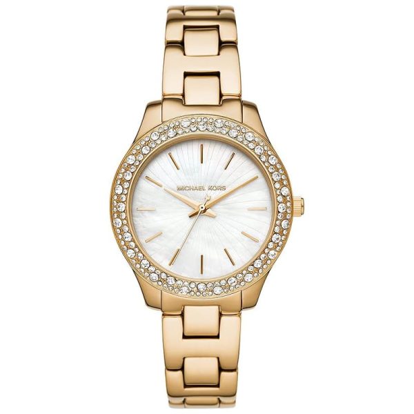 Michael Kors Women’s Quartz Gold Stainless Steel White Dial 36mm Watch MK4555