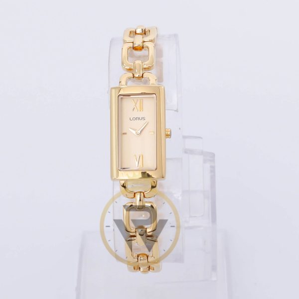 Lorus Women’s Quartz Gold Stainless Steel Gold Dial 16mm Watch RR65X