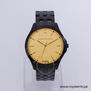 Armani Exchange Men’s Quartz Black Stainless Steel Gold Dial 46mm Watch AX2147/4