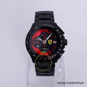 Ferrari Men’s Quartz Black Stainless Steel Black & Red Dial 44mm Watch 0830086