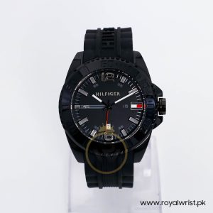 Tommy Hilfiger Men’s Quartz Black Silicone Strap Black Dial 46mm Watch 1791041