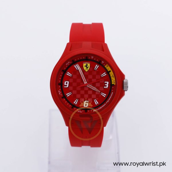 Ferrari Men’s Quartz Red Silicone Strap Red Dial 44mm Watch 830007