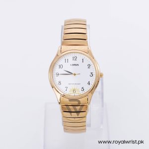 Lorus Men’s Quartz Gold Stainless Steel White Dial 35mm Watch RRS32JX8