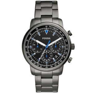 Fossil Men’s Quartz Grey Stainless Steel Black Dial 44mm Watch FS5518