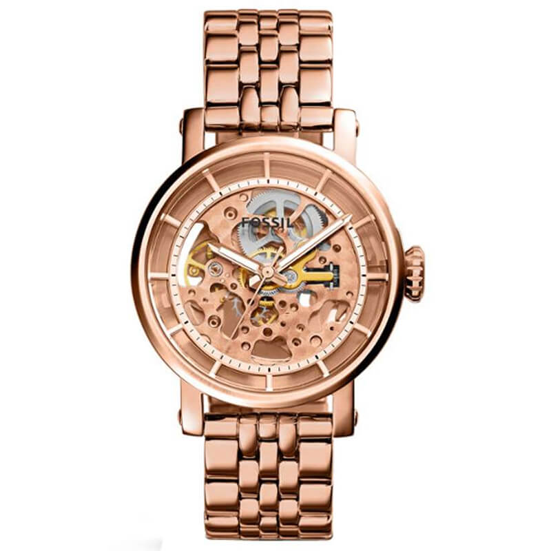 Fossil Women s Automatic Stainless Steel Rose Gold Dial 38mm Watch