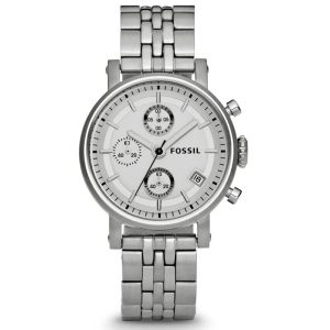 Fossil Women’s Quartz Silver Stainless Steel Silver Dial 40mm Watch ES2198