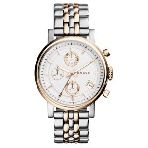 Fossil Women’s Quartz Two-tone Stainless Steel White Dial 38mm Watch ES3746