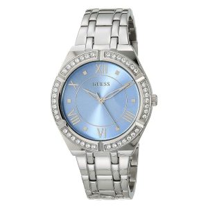 Guess Women’s Quartz Silver Stainless Steel Sky Blue Dial 36mm Watch GW0033L5