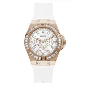 Guess Women’s Quartz White Silicone Strap White Dial 39mm Watch GW0118L4