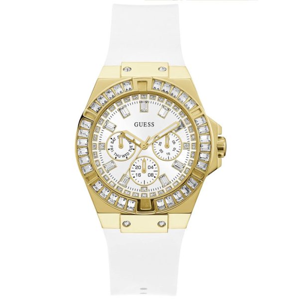 Guess Women’s Quartz White Silicone Strap White Dial 39mm Watch GW0118L5